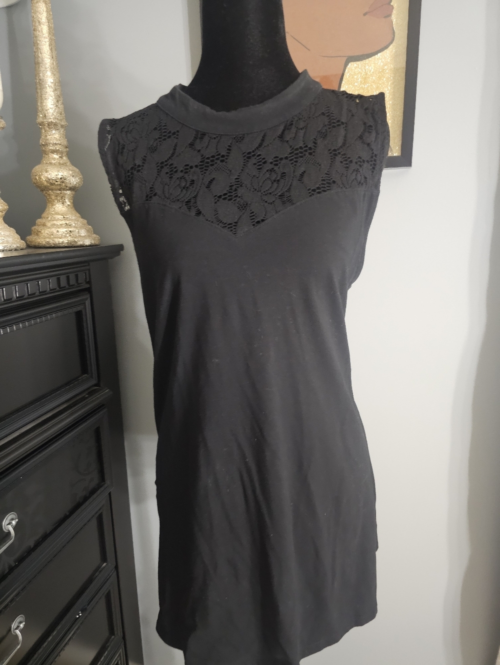 torrid Black Lace Yoke Sleeveless Camisole